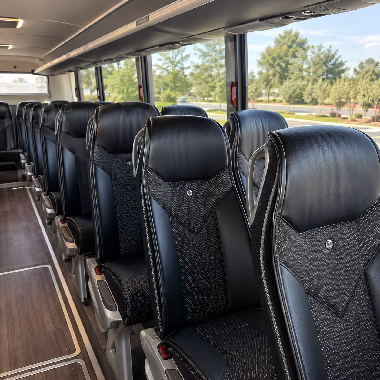 greensboro 45 passenger charter bus interior