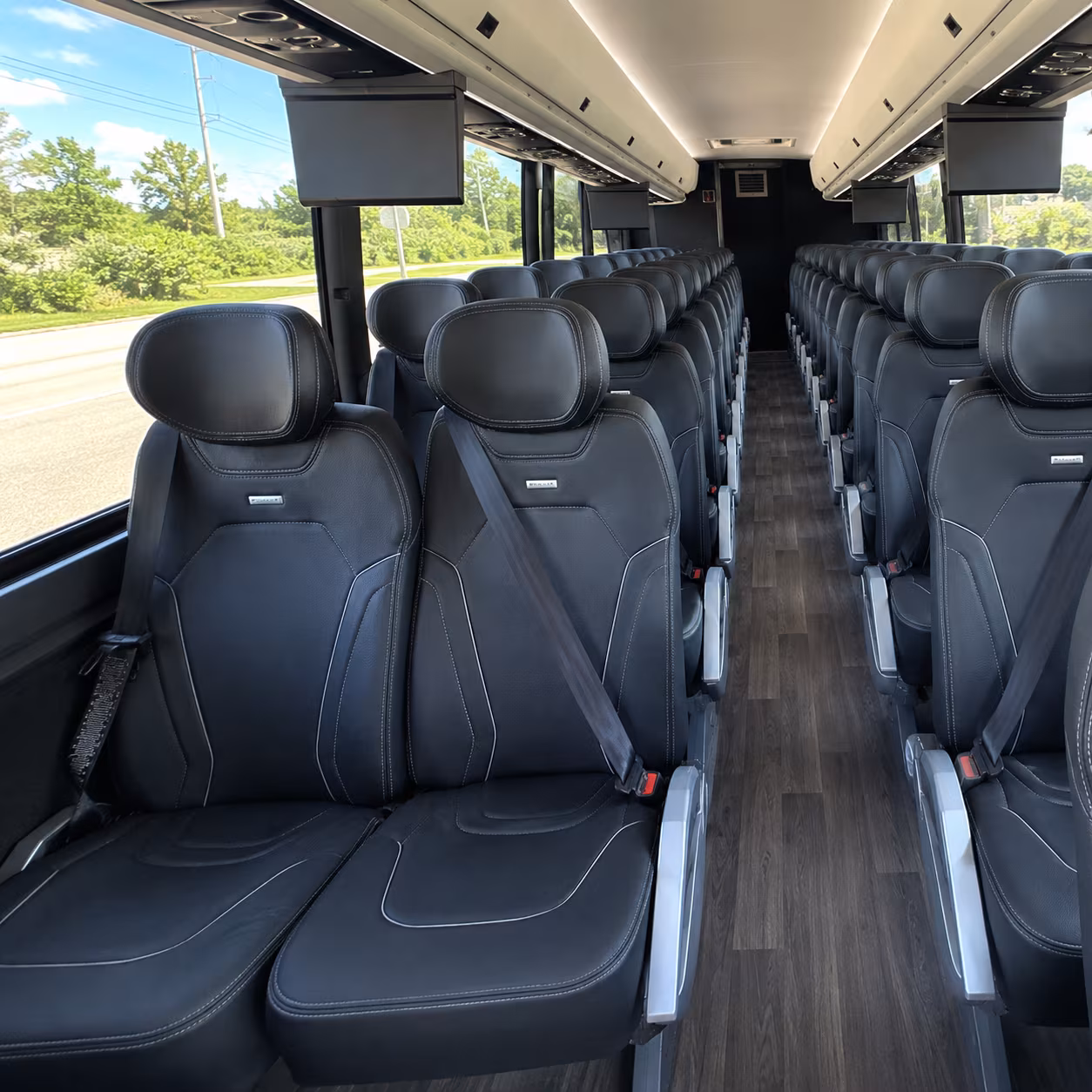 greensboro 47 passenger charter bus inside